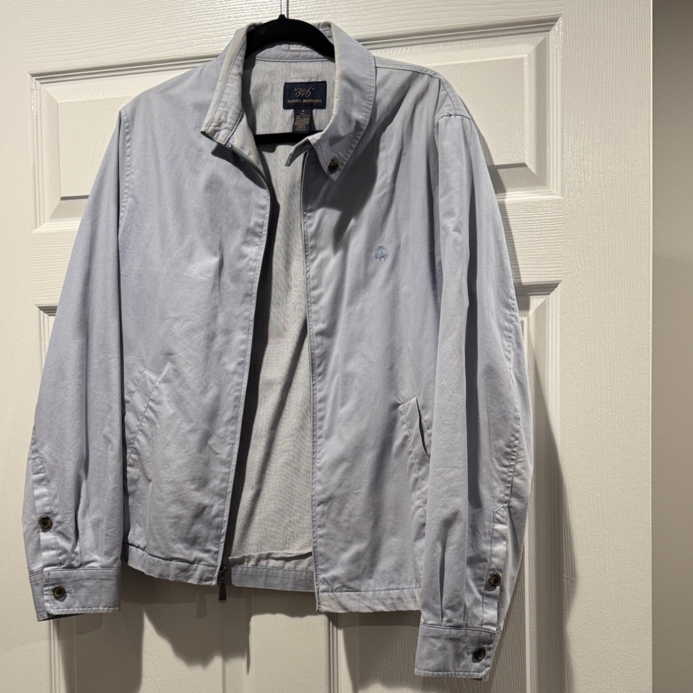 Brooks Brothers Light Gray Blue Shirt Jacket